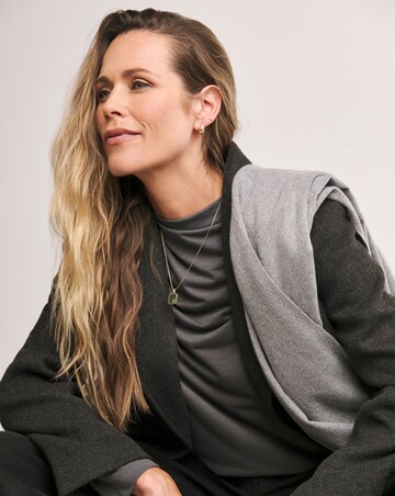 Anthology Pewter Drape Neck Long Sleeve Top