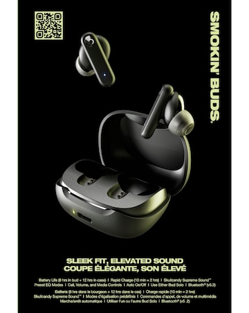 Skullcandy Smokin' Buds True Wireless Earbuds - True Black