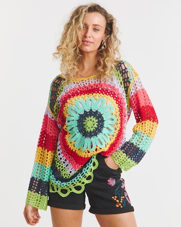 Joe Browns Floral Embroidered Denim Shorts