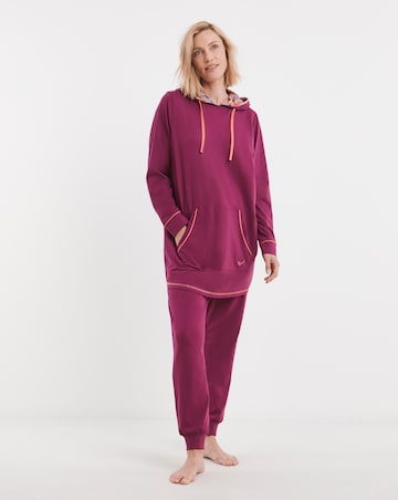 Joe Browns Jersey Longline Hoodie Plum