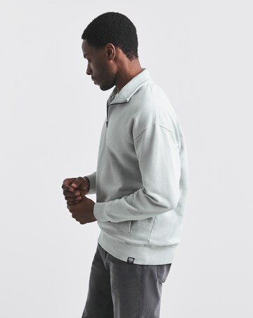 Union Garment Dyed Relaxed Fit 1/4 Zip Sweat- Steel Blue