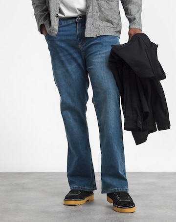 Stonewash Bootcut Fit Stretch Jeans