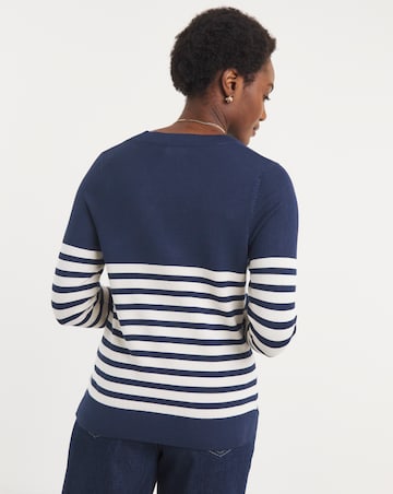 Stripe V Neck Jumper