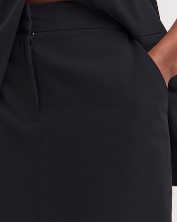 Black Split Front Pencil Skirt