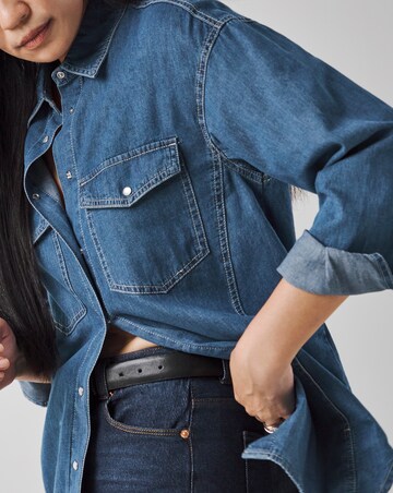 Mid Blue Relaxed Denim Shirt