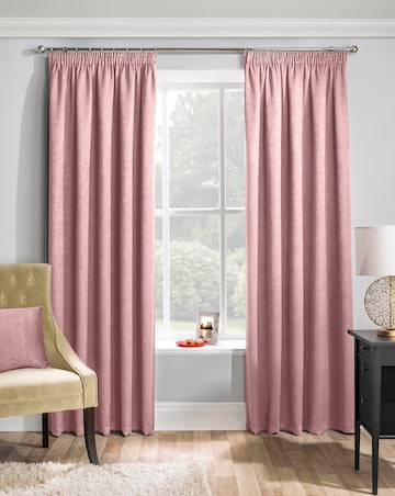 Matrix Light Filtering Textured Embossed Pencil Pleat Thermal Curtain