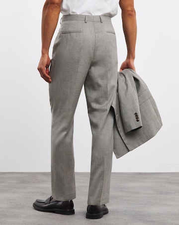 Oatmeal Linen Look Reg Fit Suit Trouser