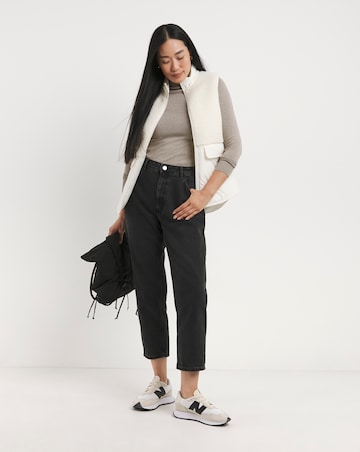 Cream Borg Lined Fleece Gilet