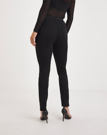 Black Embellished Side Slim Jegging