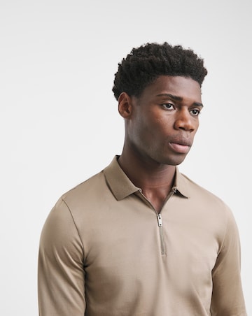 Premium 100% Mercerised Zip Polo- Mocha