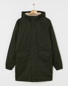 Khaki Water Resistant Borg Lined Parka