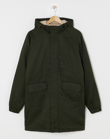 Khaki Water Resistant Borg Lined Parka
