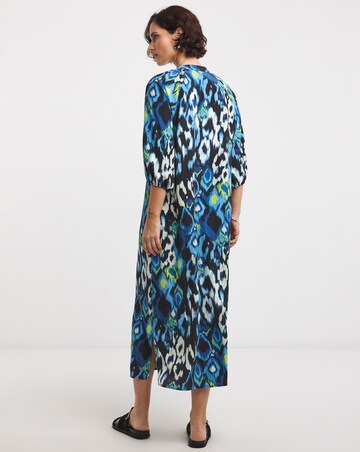 Printed Textured Fabric Kaftan Dress