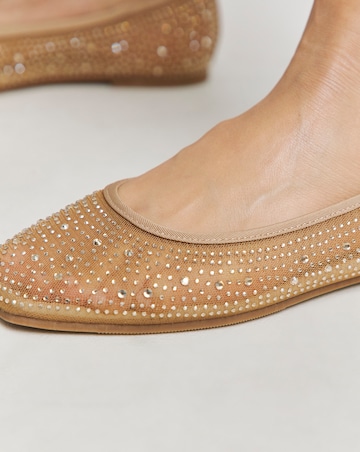 Luminous Embellished Mesh Ballet Flats - Extra Wide Fit (EEE)