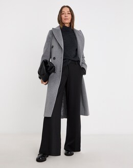 Black Tailored Jersey Wide Leg Trousers