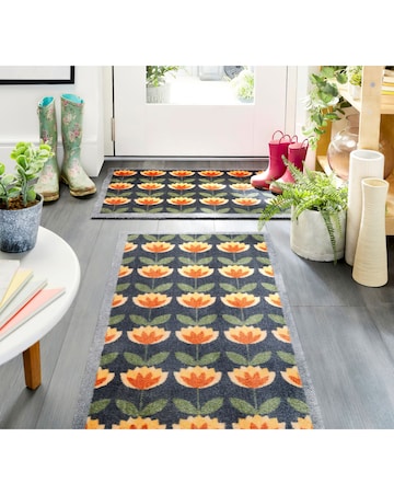 My Mat Retro Floral Washable Runner