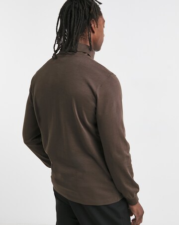 Long Sleeve Jersey Roll Neck Long Length- Chocolate