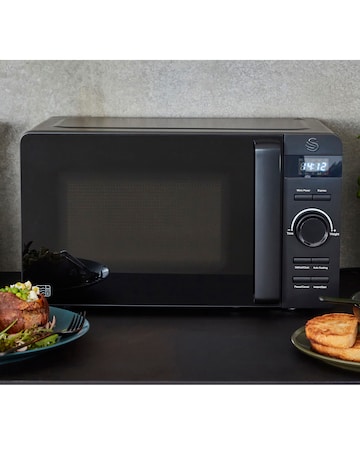 Swan SM22037LBLKN 20Litre Stealth Black Digital Microwave