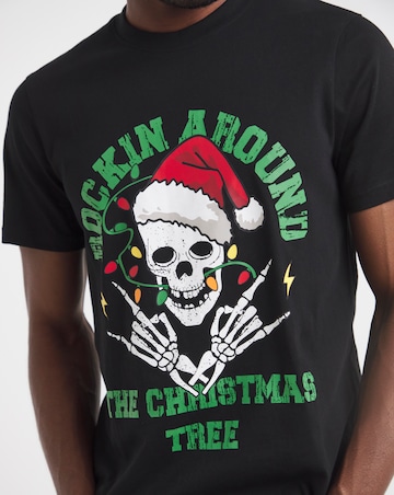 Christmas Skull Graphic T-Shirt Long
