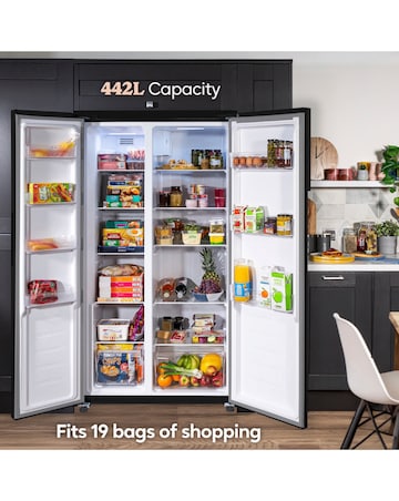 Russell Hobbs RH90AFF201B Slim American Fridge Freezer - Black E Rated