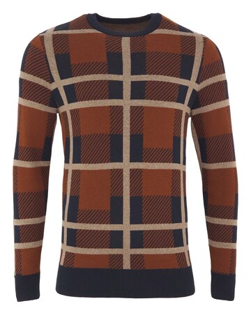 Patchwork Knitted Crew Neck Jumper