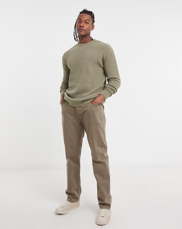 Olive Knitted Crew Neck Jumper