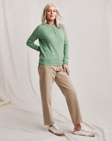 Julipa Pointelle Soft Wool Henley Jumper