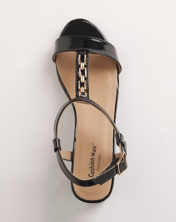 Cushion Walk T Bar Block Heeled Sandals EEE Fit