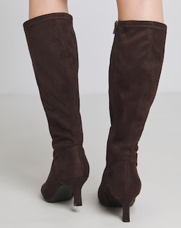 Hillary Kitten Heel High Leg Boot - Extra Wide Fit (EEE) &amp; Super Curvy Calf