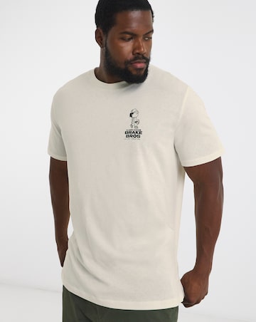 Jack & Jones Brake Bros Back Graphic T-Shirt - Cream
