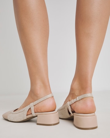 Manila Block Heel Slingback Shoes Wide E Fit