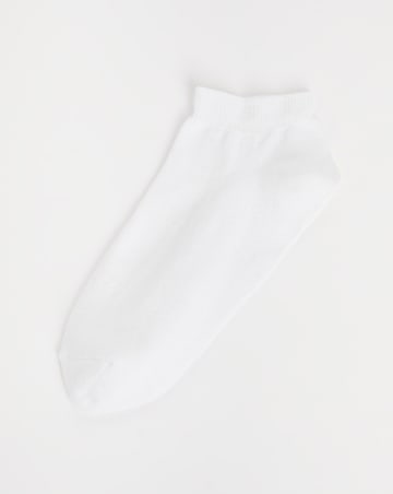 Pretty Secrets (5 Pair Pack) Super Value Trainer Liner Socks (Wide Fit) White