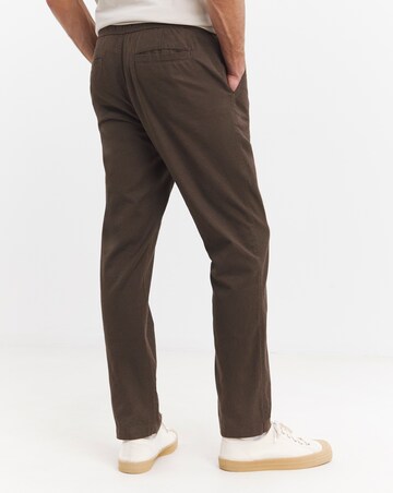 Linen Blend Elasticated Straight Fit Trouser