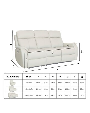 Aspire Kingsmere Leather Power Recliner 2 Seater