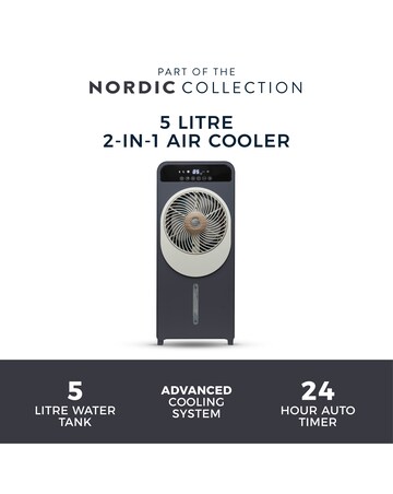 Swan 5L Grey Digital 2-in-1 Air Cooler