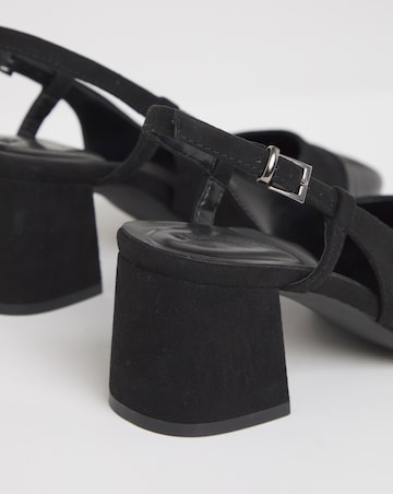 Heavenly Soles Tegan Low Block Heel Slingback Shoes - Extra Wide Fit (EEE)