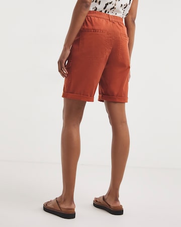 Rust Soft Stretch Cargo Detail Shorts
