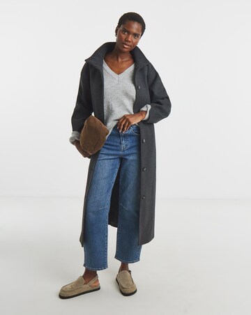 Grey Colourblock V Neck Tunic