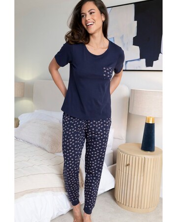 Pour Moi Cotton Jersey Bow Print Short Sleeve Pyjama Set