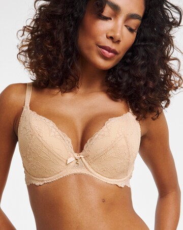 Gossard Superboost Lace Padded Plunge Bra Nude