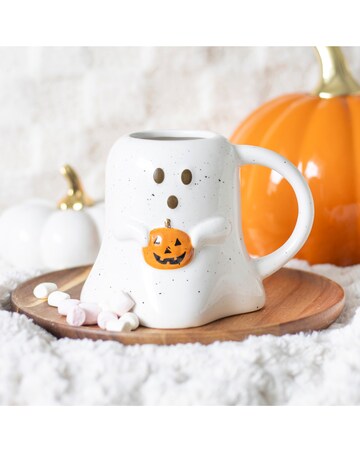 Ghost Shaped Mug with Pumpkin