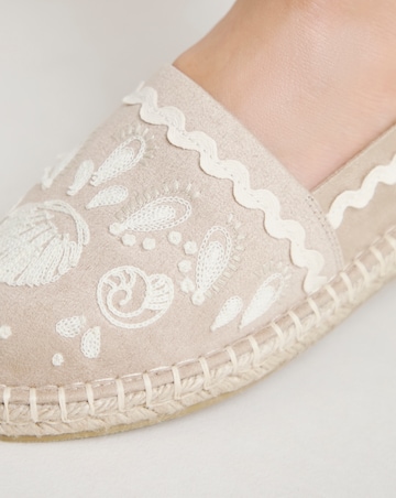 Jenner Embroidered Espadrille Shoes - Extra Wide Fit (EEE)