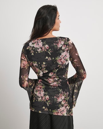 Joanna Hope Mesh Twist Top