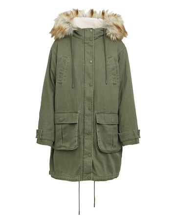 Anthology Khaki Cotton Parka Coat