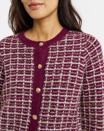 Cherry Lurex Cardigan