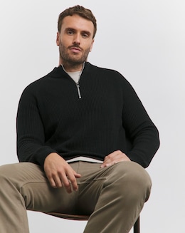 Jack &amp; Jones Pannel Knit Half Zip Jumper