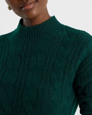 Emerald Cable Knitted Jumper Dress