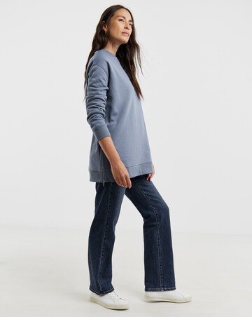 Side Zip Longline Sweatshirt
