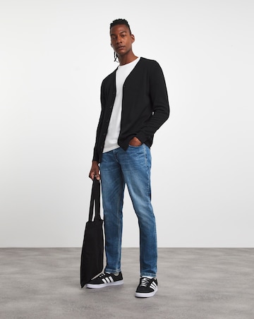 Black Knitted Cotton Cardigan