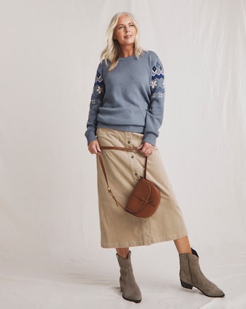 Julipa Blue Fairisle Sleeve Jumper